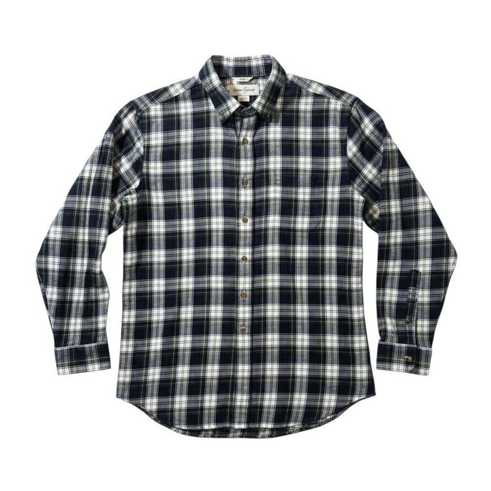 Brooks Brothers Plaid Flannel Blue Green Large Long Sleeve Shirt